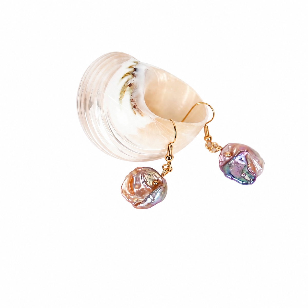 Rosette Baroque Pearl Earrings