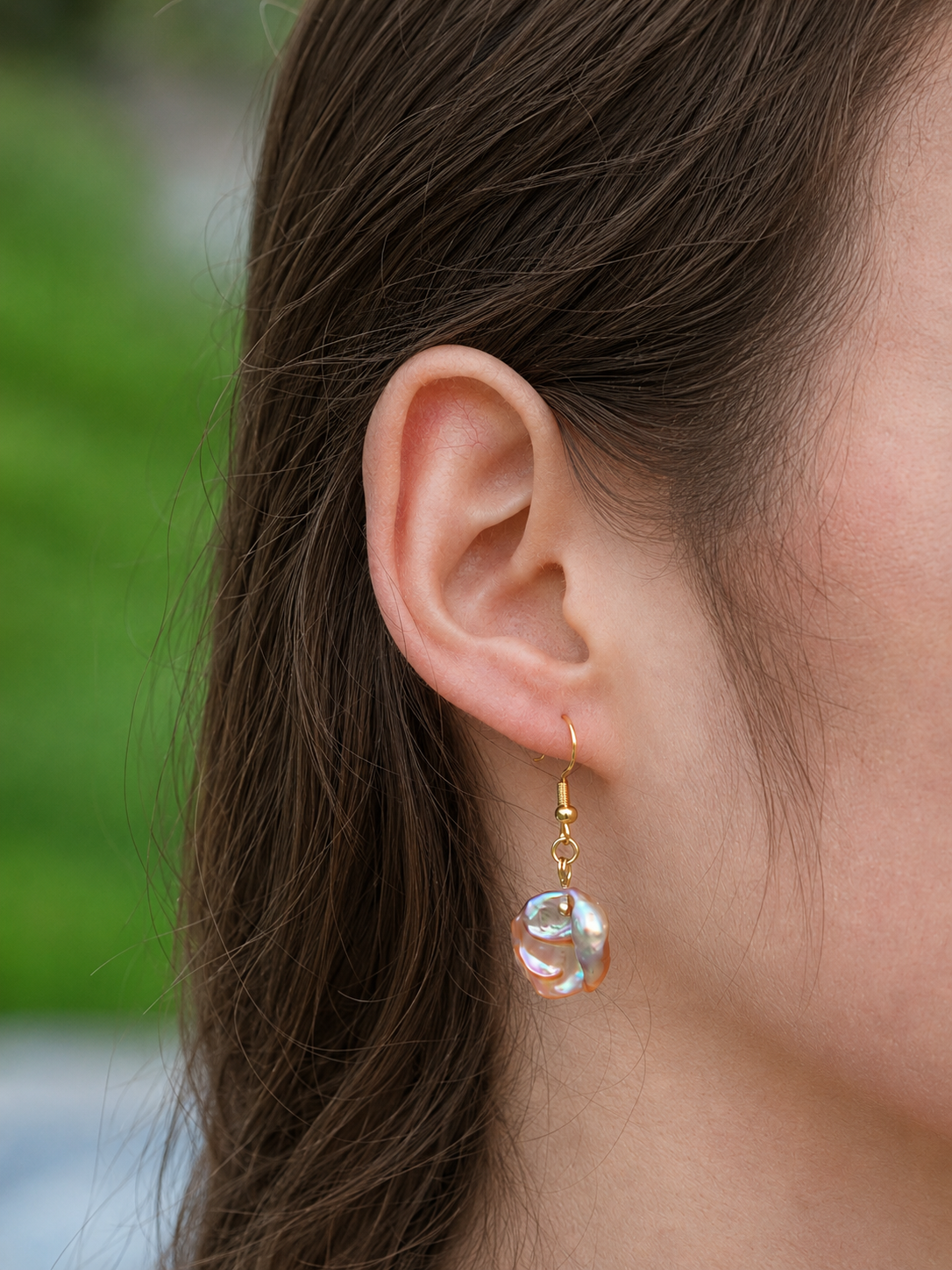 Rosette Baroque Pearl Earrings