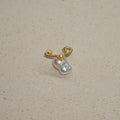 Aveline open pearl ring with sculptural baroque pearl and peach-toned pearl accent