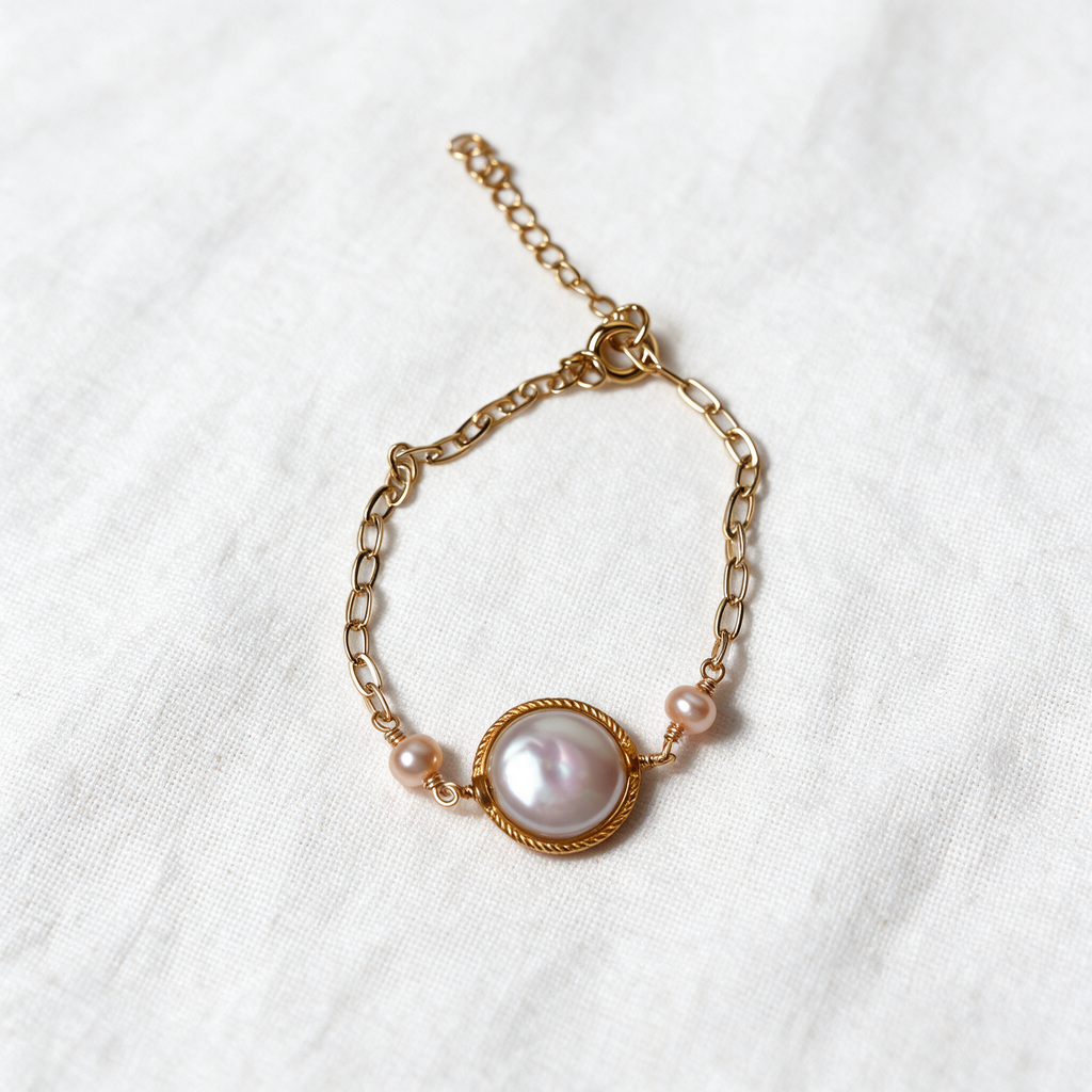Margot freshwater pearl bracelet with 14k gold-filled chain