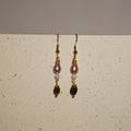 Sienne freshwater pearl and tourmaline drop earrings